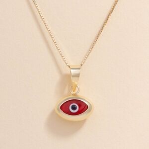 14k real Yellow Gold EYE Evil Eye Charm | Pendant for Good Luck & Protection |